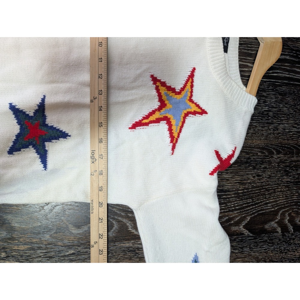 Rails Perci Multi Stars Cotton Cashmere Crewneck Sweater White XS 892-336-4712 - Picture 9 of 11
